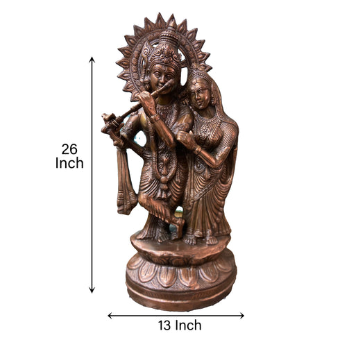 Bronze Antique Radha Krishna Idol